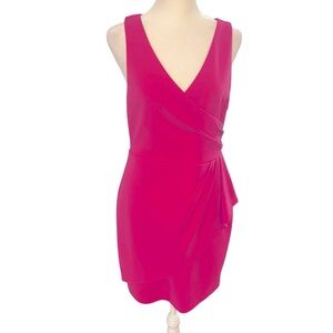 Lena Sleeveless Mock Wrap Dress Size M Rose Pink Lined Wedding Guest Graduation
